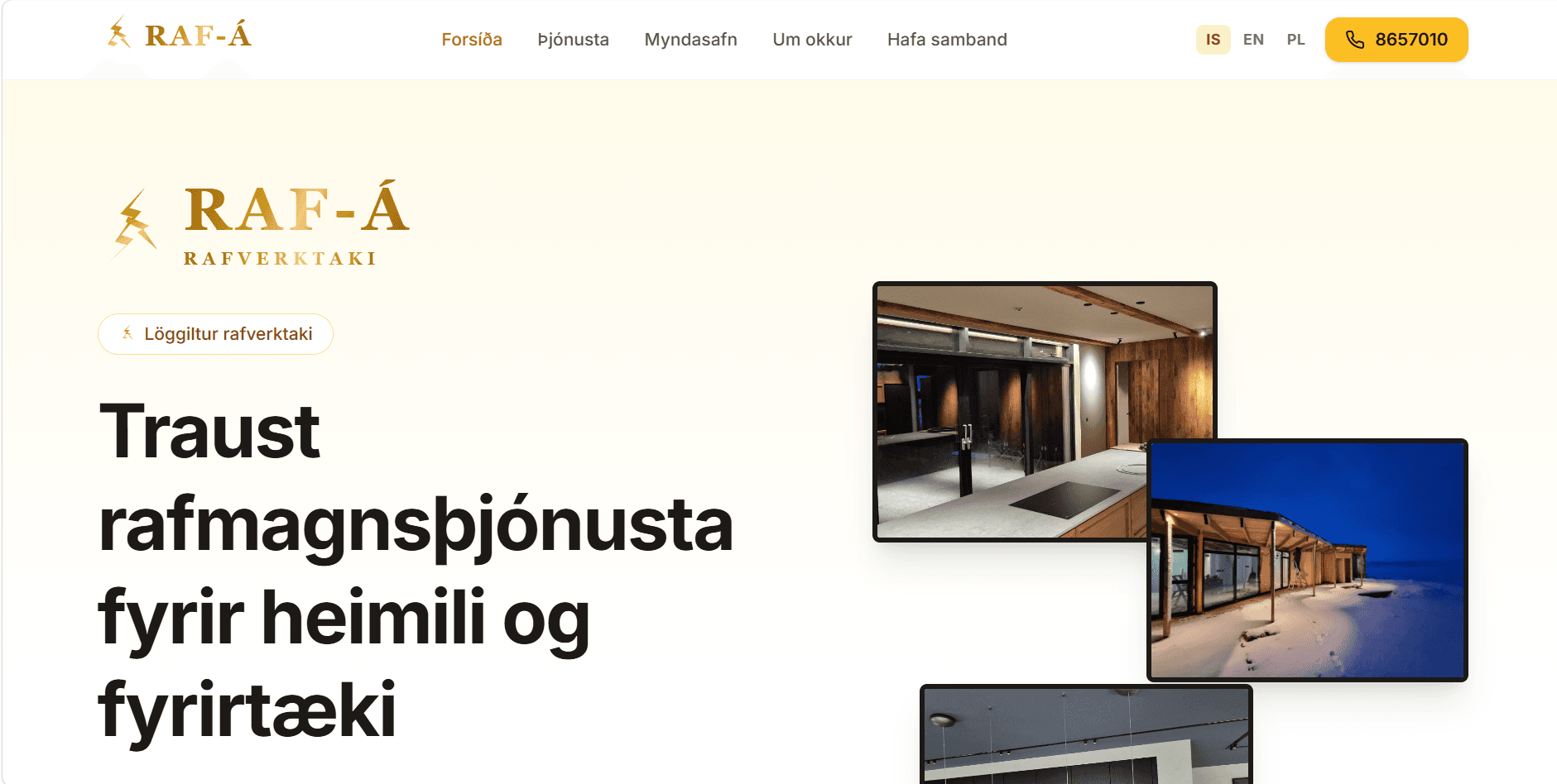 Forsíða á Raf-á